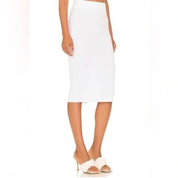 n:philanthropy Dallas Ribbed Midi Pencil Skirt Coral Size Small NWT - Picture 7 of 7